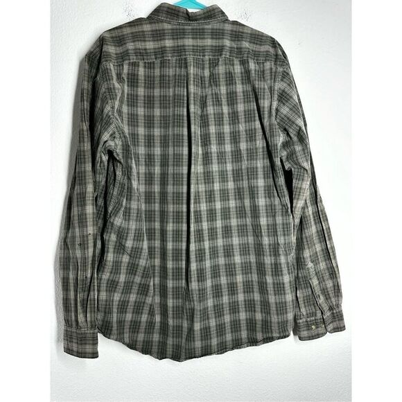 Eddie Bauer Men’s Plaid Cotton Solid Button Down Shirt Size XL Green See *Notes - Picture 3 of 15